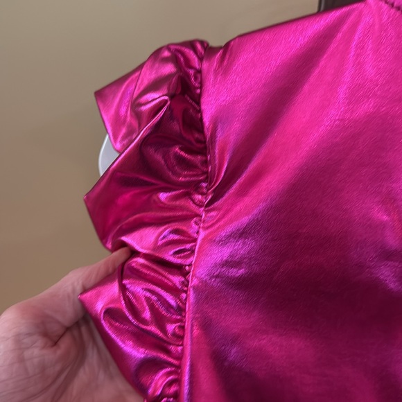 JODIFL Metallic Ruffle Dresses in Pink and Blue - Picture 6 of 8